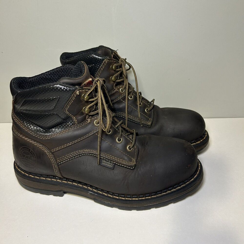 Irish Setter 83600 Ramsey Brown Leather Aluminum Toe Work Mens Boots Size 10.5 D
